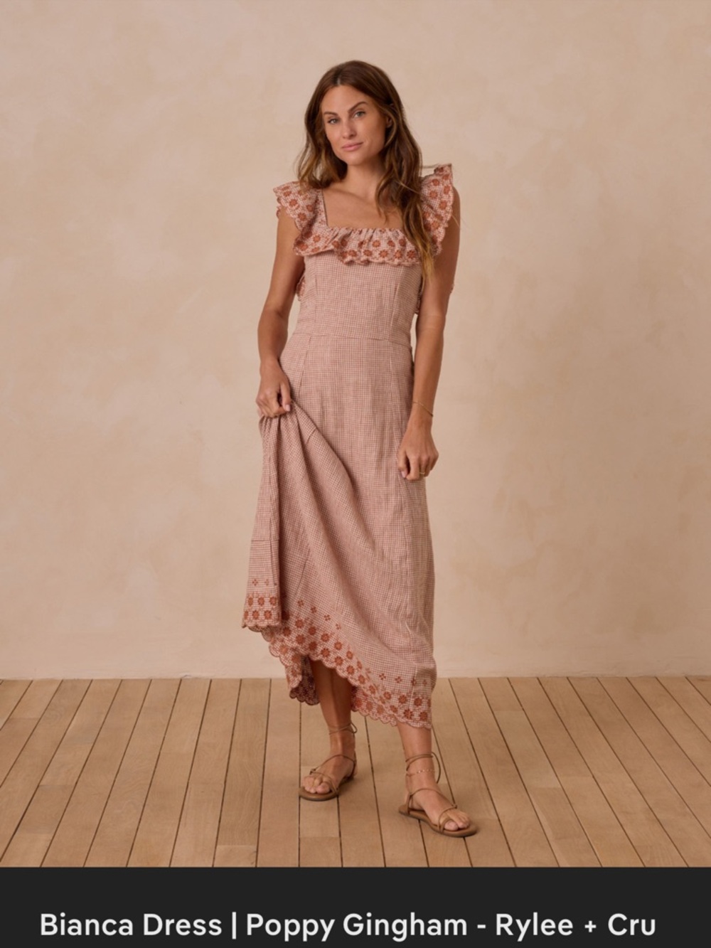 Rylee + Cru gingham Maxi Dress